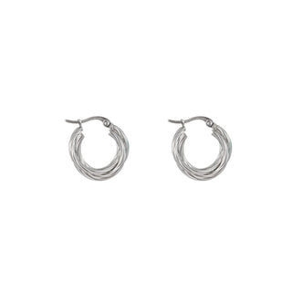 Koop silver Go Dutch Label Earring 2 hoops twisted