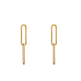 Koop gold Go Dutch Label Ear studs link thin flat