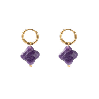 Koop purple Go Dutch Label Clover earrings