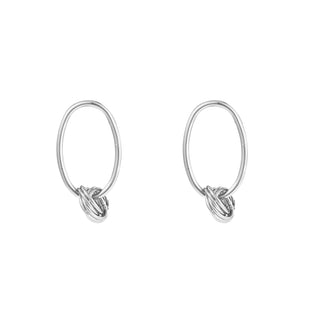 Koop silver Go Dutch Label Oval earrings with hoop