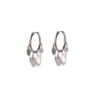 Koop silver GO Dutch Label hanging oval round earring