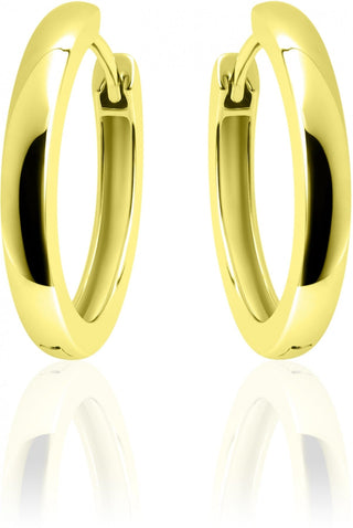 Gisser Jewels - Earrings - Half Sphere Smooth With Hinge 22mm - Yellow Gold Plated Silver 925