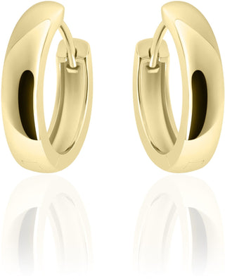 Gisser Jewels - Earrings - Half Sphere Smooth With Hinge 18mm - Yellow Gold Plated Silver 925