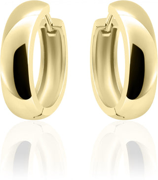 Gisser Jewels – Ohrringe – Halbkugel glatt mit Scharnier 22 mm – Silber 925, vergoldet mit Gelbgold