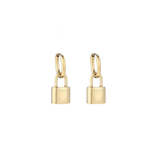 Koop gold Michelle Bijoux earring lock heart