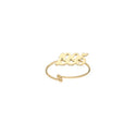 Michelle Bijoux goudkleurige open initiaal jaartal ring