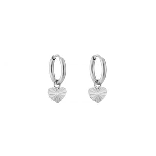 Koop silver Michelle Bijoux Earrings heart rays