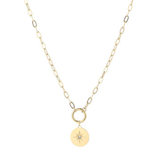 Michelle Bijoux Necklace morning star stone Gold