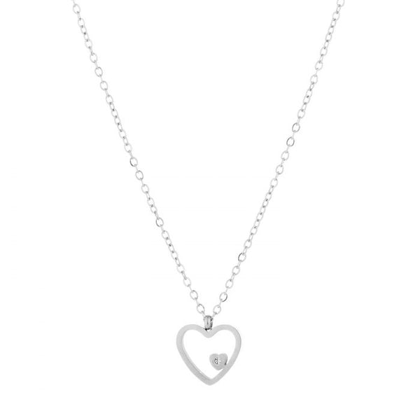 Michelle Bijoux Necklace heart stone Silver