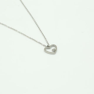 Michelle Bijoux Necklace heart stone Silver