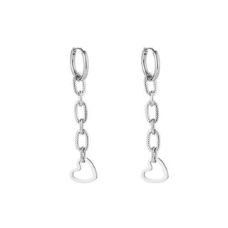 Koop silver Michelle Bijoux Earrings chain heart