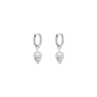 Koop silver Michelle Bijoux Earrings drop heart stone