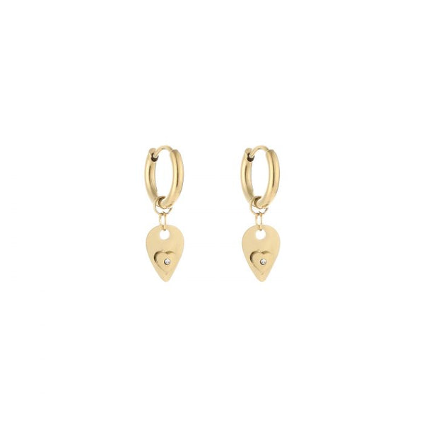 Michelle Bijoux Earrings drop heart stone