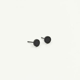 Michelle Bijoux Earstuds flat Black (SIZE 6-10MM)