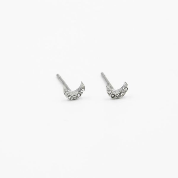 Michelle Bijoux Moon Crystal Stud Earring