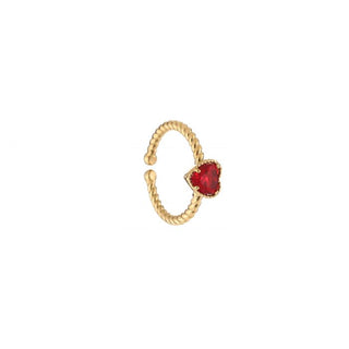 Michelle Bijoux Ring Heart Stone Crystal (One Size)
