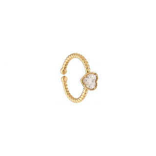 Koop white Michelle Bijoux Ring Heart Stone Crystal (One Size)