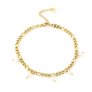 Koop gold Michelle Bijoux Anklet Coarse Link Pearls