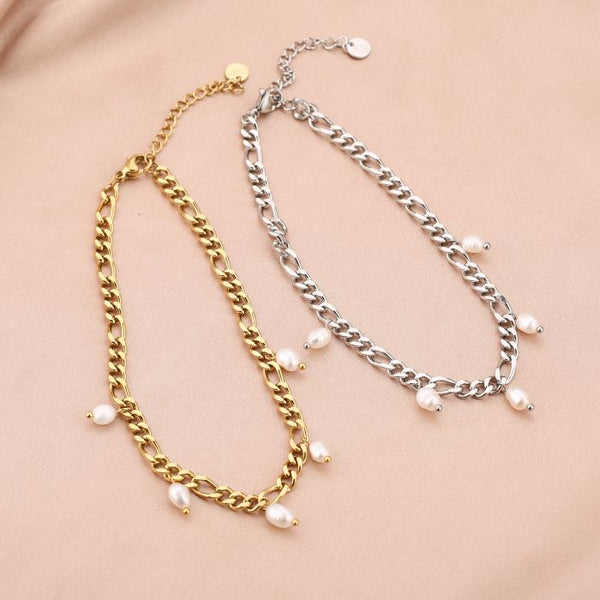 Michelle Bijoux Anklet Coarse Link Pearls