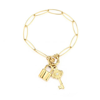 Kopen goud Michelle Bijoux Armband Slot en Sleutel