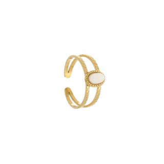 Koop white Michelle Bijoux Ring Double Gold (One Size)
