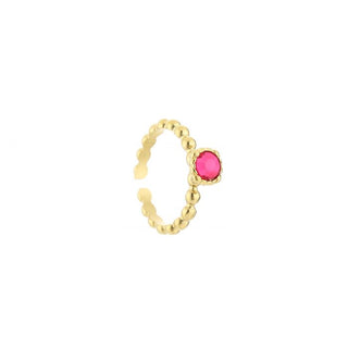 Kaufen rosa Michelle Bijoux Ring runder Stein (Einheitsgröße)