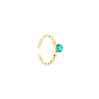 Kaufen blau Michelle Bijoux Ring runder Stein (Einheitsgröße)