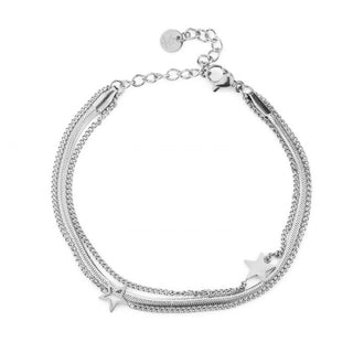 Kopen zilver Michelle Bijoux Armband Triple Chain Double Star