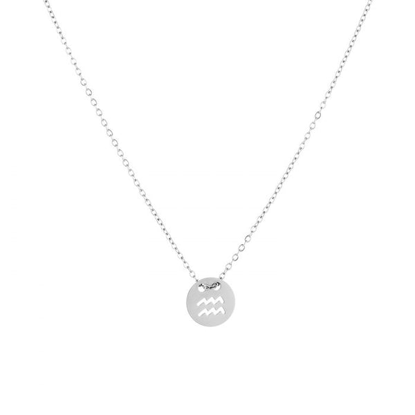 Silver Aquarius Sign Necklace | Zodiac Jewelry | mazi + zo