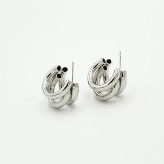 Koop silver Bijoutheek Ear Studs Triple Hoop
