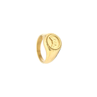 Michelle Bijoux Ring Schmetterlingssiegel Gold (GRÖSSE 16–18 mm)