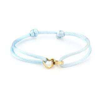 Kopen blauw Michelle Bijoux armband twee hartjes goud touw (one size)