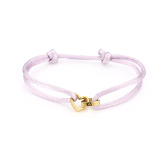 Kopen paars Michelle Bijoux armband twee hartjes goud touw (one size)