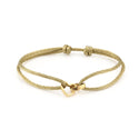 Michelle Bijoux armband twee hartjes goud touw (one size)