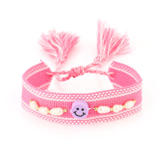 Michelle Bijoux Bracelet Pink smiley pearls