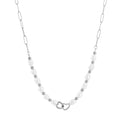 Michelle Bijoux Necklace link pearls double heart