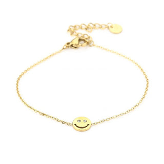 Koop gold Michelle Bijoux Bracelet Smiley White Stones