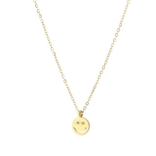 Koop gold Michelle Bijoux Necklace Smiley White Stones