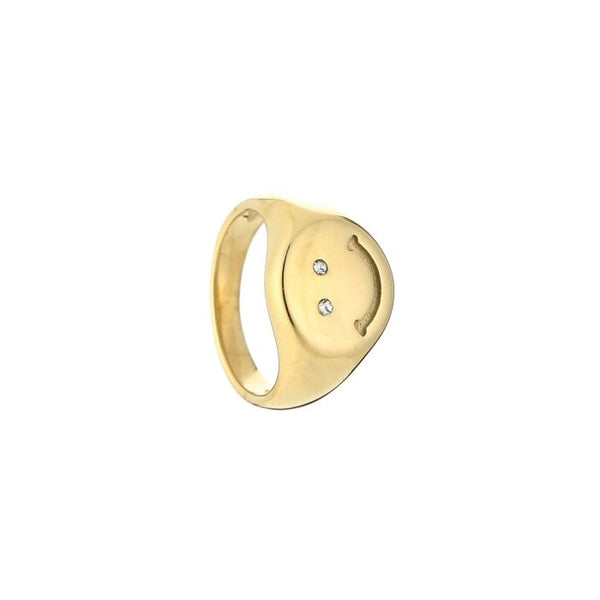 Michelle Bijoux Ring Seal Smiley White Stones (SIZE 16-18mm)