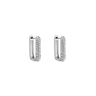 Koop silver Michelle Bijoux Earring Square Rhinestone