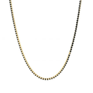 Michelle Bijoux Halskette aus Gold und schwarzen Steinen