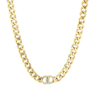 Kaufen gold Michelle Bijoux Halskette „Good Life“ mit weißen Steinen