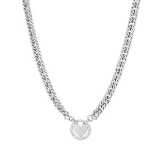 Michelle Bijoux necklace heart white stones