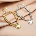 Michelle Bijoux bracelet heart white stones
