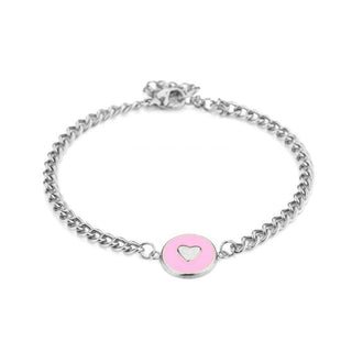 Michelle Bijoux necklace heart pink link