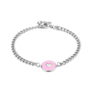 Koop silver Michelle Bijoux bracelet heart link