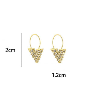 Michelle Bijoux Earring V White Stones Gold