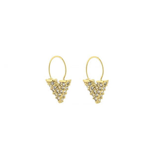 Michelle Bijoux Earring V White Stones Gold