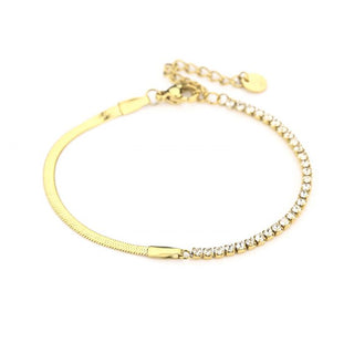 Kaufen gold Michelle Bijoux Armband (Schmuck) Armband Schlange und Strasssteine