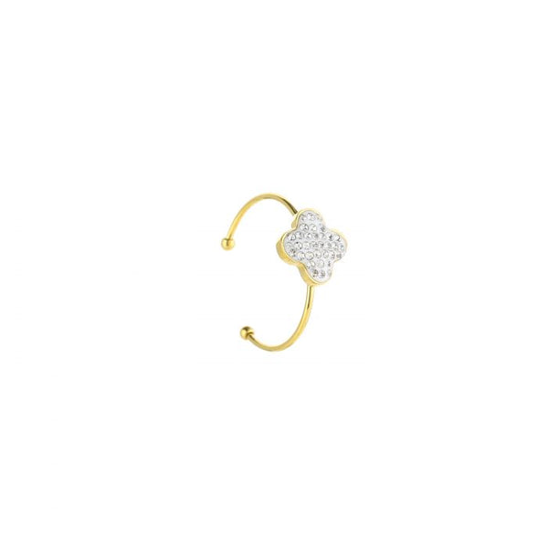 Michelle Bijoux Ring clover white stone